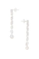 Completedworks Freshwater Pearl And CZ Earrings in Silver Plate, view 3, click to view large image.