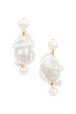 Completedworks Freshwater &amp; Baroque Pearl Earring in 18k Gold Plate, view 1, click to view large image.