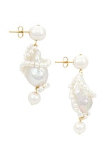 Completedworks Freshwater &amp; Baroque Pearl Earring in 18k Gold Plate, view 2, click to view large image.