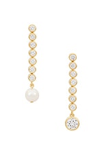Completedworks 18k Gold Plated, Freshwater Pearl &amp; Cubic Zirconia Earring in 18k Gold Plate, view 1, click to view large image.