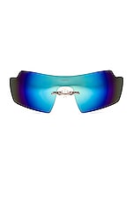 Coperni Clip On Sunglasses in Ice Blue, view 1, click to view large image.