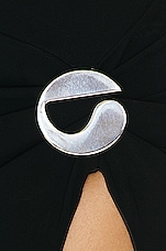 Coperni Long Asymmetric Draped Dress in BLACK, view 5, click to view large image.