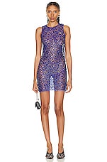 Coperni Lace Mini Dress in Royal Blue, view 1, click to view large image.