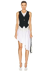 Coperni Hybrid Vest Dress in BLACK/IVORY, view 1, click to view large image.