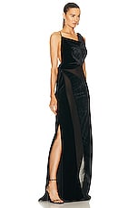 Coperni Open Back Panelled Gown in Black, view 2, click to view large image.