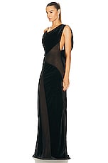 Coperni Open Back Panelled Gown in Black, view 3, click to view large image.