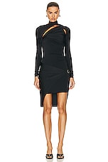 Coperni Asymetric Twisted Dress in Black, view 1, click to view large image.