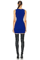 Coperni Knitted Cut Out Dress in Blue, view 4, click to view large image.