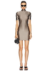 Coperni High Neck Fitted Mini Dress in Grey, view 1, click to view large image.