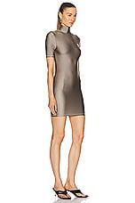 Coperni High Neck Fitted Mini Dress in Grey, view 2, click to view large image.