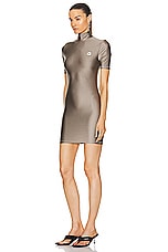Coperni High Neck Fitted Mini Dress in Grey, view 3, click to view large image.