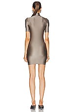 Coperni High Neck Fitted Mini Dress in Grey, view 4, click to view large image.