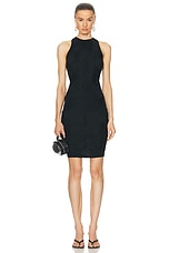 Coperni Gathered Jersey Sleeveless Dress in Black, view 1, click to view large image.
