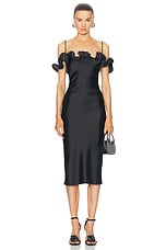 Coperni Ruffle Zip Dress in Black, view 1, click to view large image.