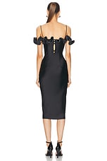 Coperni Ruffle Zip Dress in Black, view 3, click to view large image.