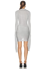 Coperni Knotted Sleeved Dress in Silver, view 4, click to view large image.