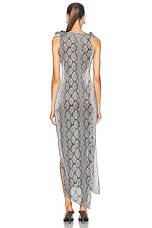 Coperni Asymmetric Flower Gown in Print Snake, view 4, click to view large image.