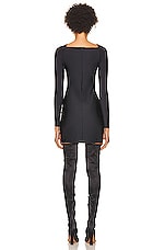 Coperni Cut Out Draped Dress in Black, view 3, click to view large image.