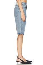 Coperni Bermuda Denim Shorts in Blue Washed, view 3, click to view large image.
