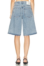 Coperni Bermuda Denim Shorts in Blue Washed, view 4, click to view large image.