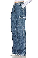 Coperni Wide Leg Cargo in Washed Blue, view 3, click to view large image.