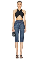 Coperni High Waisted Cropped Skinny in Blue, view 4, click to view large image.
