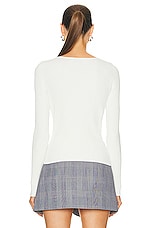Coperni Knitted Cut Out Long Sleeved Top in White, view 4, click to view large image.