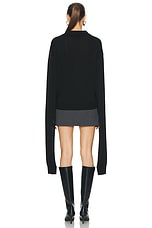Coperni Knotted Sleeves Polo Sweater in Black, view 5, click to view large image.