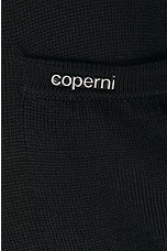 Coperni Knotted Sleeves Polo Sweater in Black, view 6, click to view large image.