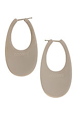 Coperni Large Swipe Earrings in Silver, view 3, click to view large image.