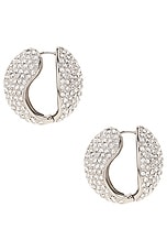 Coperni Crystal Embellished Earrings in Silver, view 3, click to view large image.