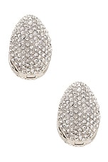 Coperni Crystal Embellished Earrings in Silver, view 4, click to view large image.