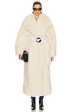 Coperni Belted Maxi Coat in Off White, view 1, click to view large image.