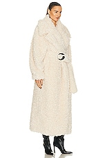 Coperni Belted Maxi Coat in Off White, view 2, click to view large image.