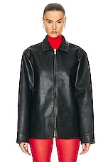 Coperni Faux Leather Jacket in Black, view 1, click to view large image.