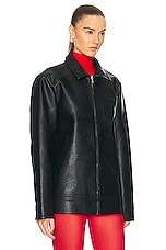 Coperni Faux Leather Jacket in Black, view 2, click to view large image.