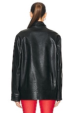 Coperni Faux Leather Jacket in Black, view 3, click to view large image.
