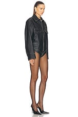 Coperni Leather Body Jacket in Black, view 2, click to view large image.