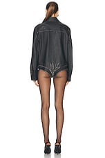 Coperni Leather Body Jacket in Black, view 3, click to view large image.