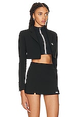 Coperni Cropped Tailored Jacket in Black, view 2, click to view large image.