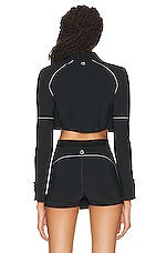 Coperni Cropped Tailored Jacket in Black, view 4, click to view large image.