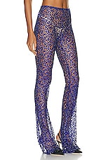 Coperni Lace Flared Trousers in Royal Blue, view 2, click to view large image.