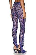 Coperni Lace Flared Trousers in Royal Blue, view 3, click to view large image.