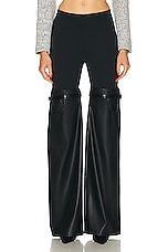 Coperni Hybrid Flare Faux Leather Trouser in Black, view 1, click to view large image.