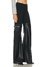 Coperni Hybrid Flare Faux Leather Trouser in Black, view 2, click to view large image.