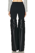 Coperni Hybrid Flare Faux Leather Trouser in Black, view 3, click to view large image.