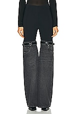 Coperni Hybrid Denim Trousers in Black & Washed Black, view 1, click to view large image.
