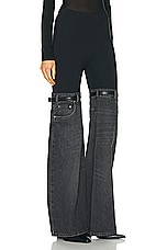 Coperni Hybrid Denim Trousers in Black & Washed Black, view 2, click to view large image.