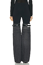 Coperni Hybrid Denim Trousers in Black & Washed Black, view 3, click to view large image.