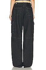 Coperni Denim Wide Leg Cargo Pant in Washed Black, view 4, click to view large image.